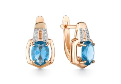 Золотые cерьги с топазом