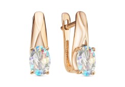 Золотые cерьги с ситаллом