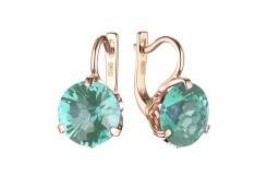 Золотые cерьги с кварцем