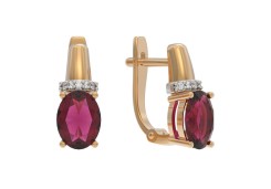 Золотые cерьги с рубином