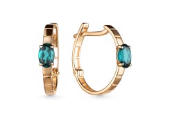 Золотые cерьги с лондон топазом