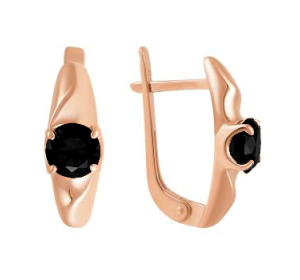 Золотые cерьги с агатом