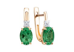 Золотые cерьги с турмалином