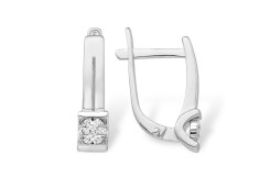 Серьги из белого золота с бриллиантом