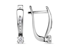 Серьги из белого золота с бриллиантом