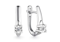 Серьги из белого золота с бриллиантом
