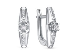 Серьги из белого золота с бриллиантом
