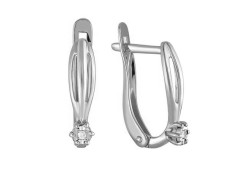 Серьги из белого золота с бриллиантом