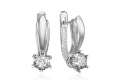 Серьги из белого золота с бриллиантом