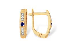 Золотые cерьги с сапфиром