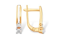 Золотые cерьги с бриллиантом