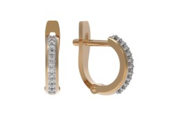 Золотые cерьги с бриллиантом