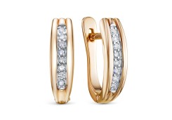 Золотые cерьги с бриллиантом