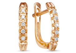 Золотые cерьги с бриллиантом