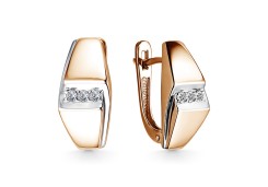 Золотые cерьги с бриллиантом