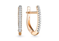 Золотые cерьги с бриллиантом