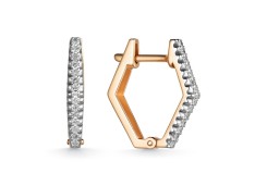 Золотые cерьги с бриллиантом