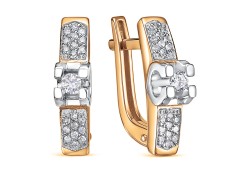 Золотые cерьги с бриллиантом