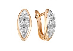 Золотые cерьги с бриллиантом