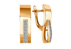 Золотые cерьги с фианитом