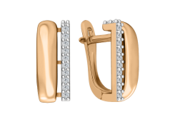 Золотые cерьги с фианитом