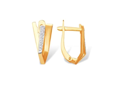 Золотые cерьги с фианитом