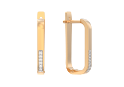 Золотые cерьги с фианитом