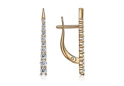 Золотые cерьги с фианитом