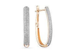 Золотые cерьги с фианитом