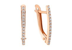 Золотые cерьги с фианитом