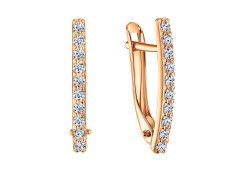 Золотые cерьги с фианитом