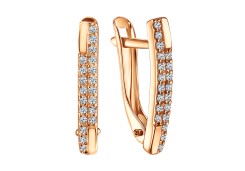 Золотые cерьги с фианитом