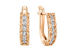 Золотые cерьги с фианитом