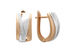 Золотые cерьги с фианитом