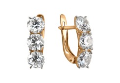 Золотые cерьги с фианитом