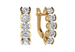 Золотые cерьги с фианитом