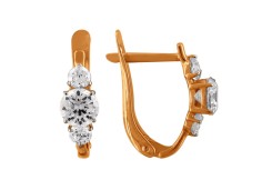 Золотые cерьги с фианитом