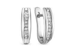 Серьги из белого золота с бриллиантом