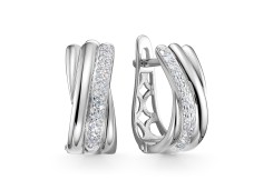 Серьги из белого золота с бриллиантом