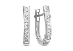 Серьги из белого золота с бриллиантом