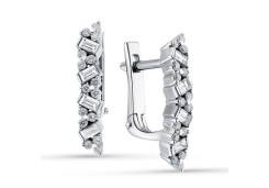 Серьги из белого золота с бриллиантом