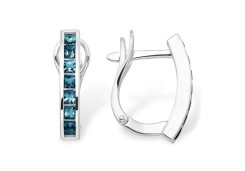 Серьги из белого золота с лондон топазом
