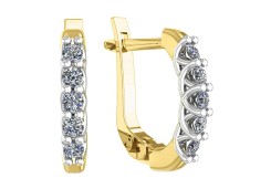 Серьги из желтого золота с бриллиантом