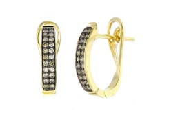 Серьги из желтого золота с бриллиантом