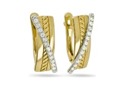 Серьги из желтого золота с фианитом