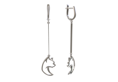 Серебряные cерьги висячие