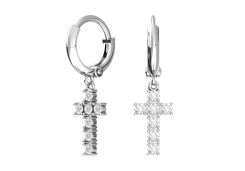 Серебряные cерьги висячие с фианитом