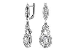 Серебряные cерьги висячие с фианитом