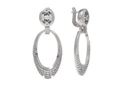 Серебряные cерьги висячие с фианитом