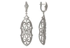 Серебряные cерьги висячие с фианитом